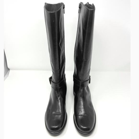Stuart Weitzman Black Leather Knee-High Riding Boots, Size 7M - Picture 2 of 9